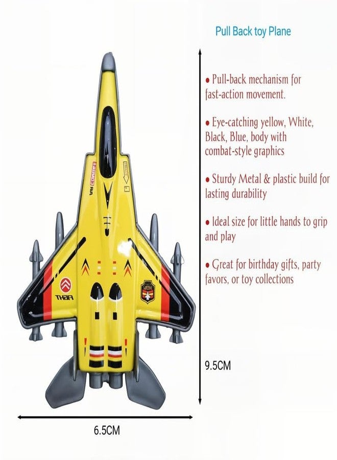 Space Enterprises 4 Diecast Fighter Jets Pull Back Airplane Military Plane Toys Army Air Force Party Favors Kids Playset and Durable Die-cast Metal Miniature Aircraft Models, Assorted (4) - Image 3